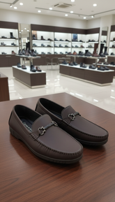 SHOES&OUT  Stylish Dark Brown Bit Loafers